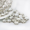 Wholesale alle Größe versilbert Strass Runde Rondelle Flat Spacer Perlen Großhandel für Schmuck DIY machen